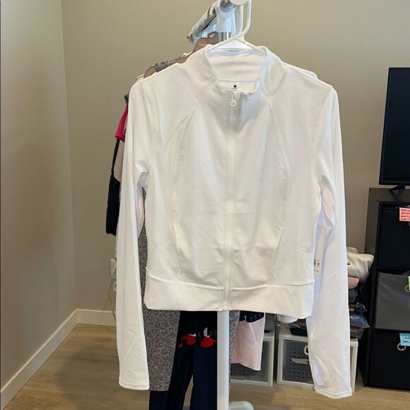 Yogalicious Lux Crosstrain White Full-Zip Jacket, Size Medium, NEW - Picture 2 of 7